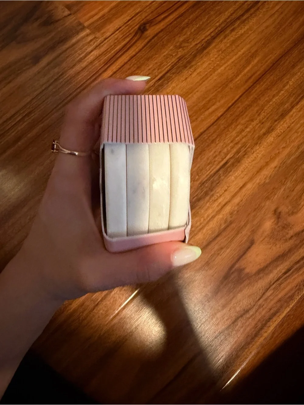 Marble Coaster Set with Pink Accent (Pack of 4)